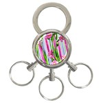 Cherished Blooms – Watercolor Flowers Botanical 3-Ring Key Chain Front