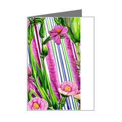 Cherished Blooms – Watercolor Flowers Botanical Mini Greeting Card by GardenOfOphir