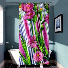 Cherished Blooms – Watercolor Flowers Botanical Shower Curtain 36  X 72  (stall)  by GardenOfOphir