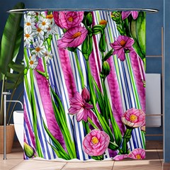 Cherished Blooms – Watercolor Flowers Botanical Shower Curtain 60  X 72  (medium)  by GardenOfOphir