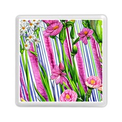 Cherished Blooms – Watercolor Flowers Botanical Memory Card Reader (square) by GardenOfOphir