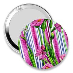 Cherished Blooms – Watercolor Flowers Botanical 3  Handbag Mirrors by GardenOfOphir