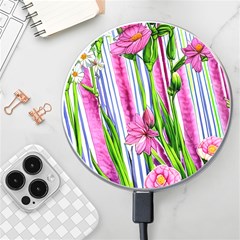 Cherished Blooms – Watercolor Flowers Botanical Wireless Fast Charger(white) by GardenOfOphir