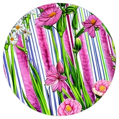 Cherished Blooms – Watercolor Flowers Botanical Round Trivet by GardenOfOphir