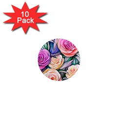 County Charm – Watercolor Flowers Botanical 1  Mini Magnet (10 Pack)  by GardenOfOphir