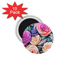 County Charm – Watercolor Flowers Botanical 1 75  Magnets (10 Pack)  by GardenOfOphir