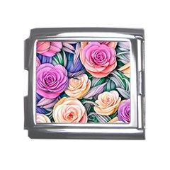 County Charm – Watercolor Flowers Botanical Mega Link Italian Charm (18mm)