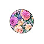 County Charm – Watercolor Flowers Botanical Hat Clip Ball Marker (4 pack) Front