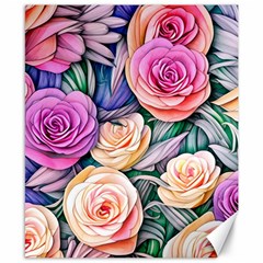 County Charm – Watercolor Flowers Botanical Canvas 8  X 10  by GardenOfOphir