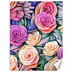 County Charm – Watercolor Flowers Botanical Canvas 36  X 48  by GardenOfOphir