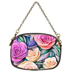 County Charm – Watercolor Flowers Botanical Chain Purse (two Sides) by GardenOfOphir