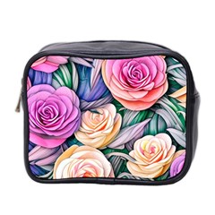 County Charm – Watercolor Flowers Botanical Mini Toiletries Bag (two Sides) by GardenOfOphir