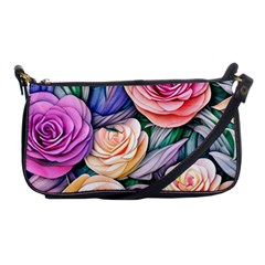 County Charm – Watercolor Flowers Botanical Shoulder Clutch Bag by GardenOfOphir