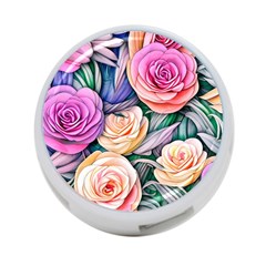 County Charm – Watercolor Flowers Botanical 4-port Usb Hub (one Side) by GardenOfOphir