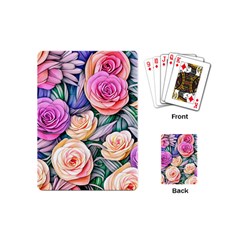 County Charm – Watercolor Flowers Botanical Playing Cards Single Design (mini)