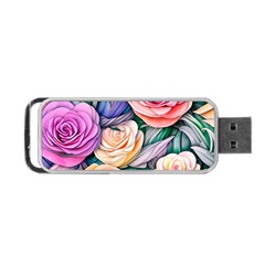 County Charm – Watercolor Flowers Botanical Portable Usb Flash (one Side) by GardenOfOphir