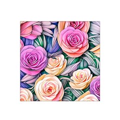 County Charm – Watercolor Flowers Botanical Satin Bandana Scarf 22  X 22  by GardenOfOphir