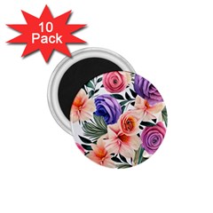 Country-chic Watercolor Flowers 1 75  Magnets (10 Pack)  by GardenOfOphir