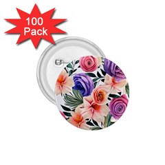 Country-chic Watercolor Flowers 1 75  Buttons (100 Pack)  by GardenOfOphir