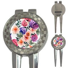 Country-chic Watercolor Flowers 3-in-1 Golf Divots by GardenOfOphir