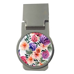 Country-chic Watercolor Flowers Money Clips (round)  by GardenOfOphir