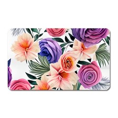 Country-chic Watercolor Flowers Magnet (rectangular) by GardenOfOphir