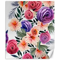 Country-chic Watercolor Flowers Canvas 8  X 10  by GardenOfOphir