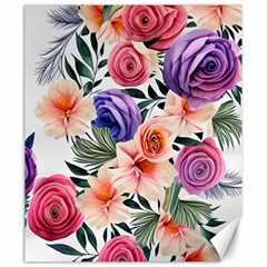 Country-chic Watercolor Flowers Canvas 20  X 24  by GardenOfOphir