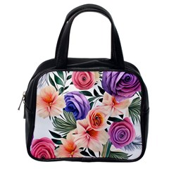 Country-chic Watercolor Flowers Classic Handbag (one Side) by GardenOfOphir