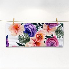 Country-chic Watercolor Flowers Hand Towel by GardenOfOphir