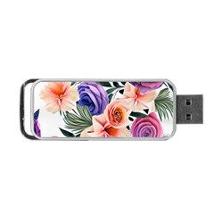 Country-chic Watercolor Flowers Portable Usb Flash (one Side) by GardenOfOphir