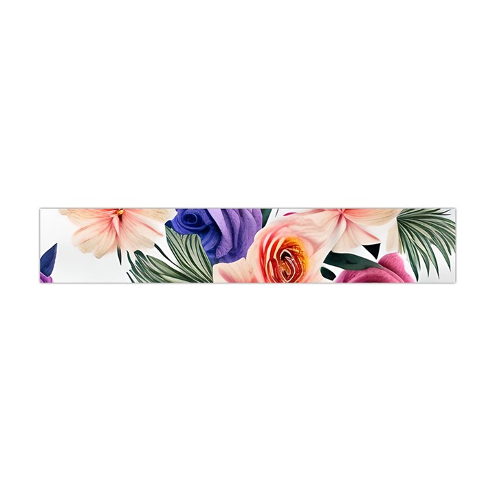 Country-chic Watercolor Flowers Premium Plush Fleece Scarf (Mini)