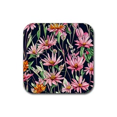 Choice And Creative Watercolor Flowers Rubber Coaster (square) by GardenOfOphir