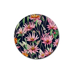 Choice And Creative Watercolor Flowers Rubber Round Coaster (4 Pack) by GardenOfOphir