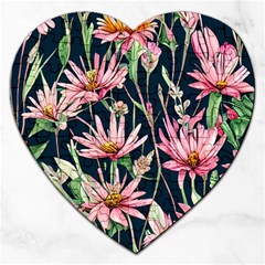 Choice And Creative Watercolor Flowers Jigsaw Puzzle (heart) by GardenOfOphir