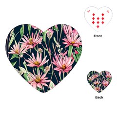 Choice And Creative Watercolor Flowers Playing Cards Single Design (heart)