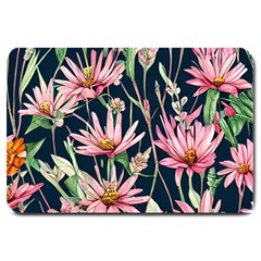 Choice And Creative Watercolor Flowers Large Doormat by GardenOfOphir