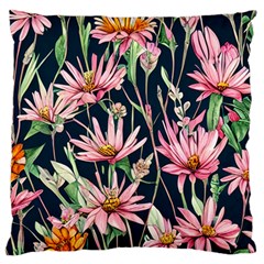 Choice And Creative Watercolor Flowers Large Premium Plush Fleece Cushion Case (two Sides) by GardenOfOphir