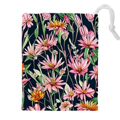 Choice And Creative Watercolor Flowers Drawstring Pouch (4xl) by GardenOfOphir