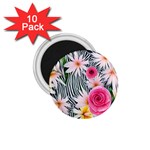 Classy And Chic Watercolor Flowers 1.75  Magnets (10 pack)  Front