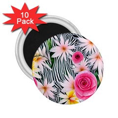 Classy And Chic Watercolor Flowers 2 25  Magnets (10 Pack)  by GardenOfOphir