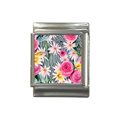 Classy And Chic Watercolor Flowers Italian Charm (13mm) by GardenOfOphir