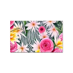 Classy And Chic Watercolor Flowers Sticker Rectangular (100 Pack) by GardenOfOphir