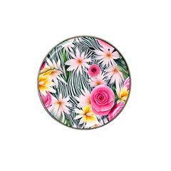 Classy And Chic Watercolor Flowers Hat Clip Ball Marker (4 Pack) by GardenOfOphir