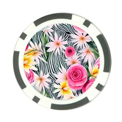 Classy And Chic Watercolor Flowers Poker Chip Card Guard (10 Pack) by GardenOfOphir