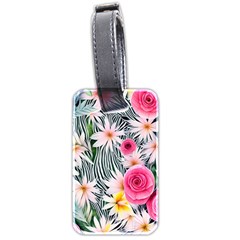 Classy And Chic Watercolor Flowers Luggage Tag (two Sides) by GardenOfOphir