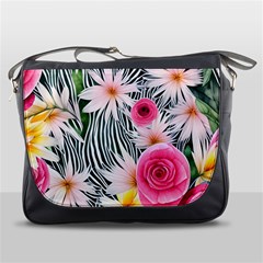 Classy And Chic Watercolor Flowers Messenger Bag by GardenOfOphir