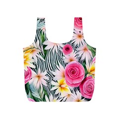 Classy And Chic Watercolor Flowers Full Print Recycle Bag (s) by GardenOfOphir