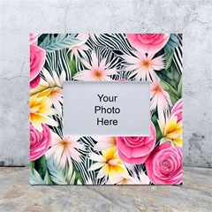 Classy And Chic Watercolor Flowers White Box Photo Frame 4  X 6  by GardenOfOphir