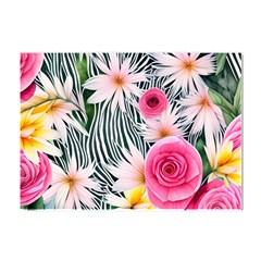 Classy And Chic Watercolor Flowers Crystal Sticker (a4)